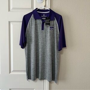 Kansas State Wildcats Colosseum Performance Polo Shirt Men’s Large NWT
